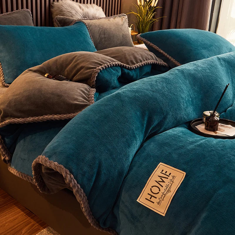 PlushHaven fluwelen fleece dekbedovertrekset