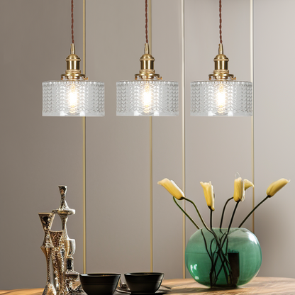 Vintage Cilindervormige Glazen Hanglamp
