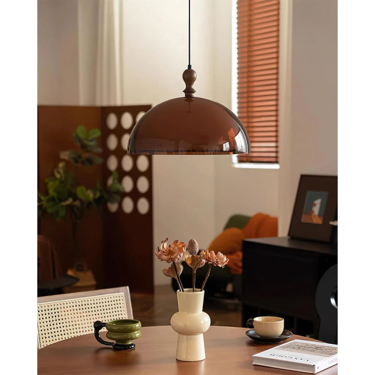 Hanglamp van Walnoothout & Acryl