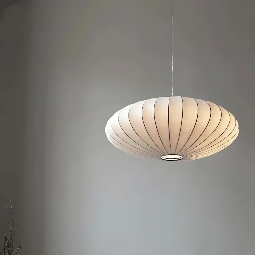 Japandi siliconen geplooide hanglamp