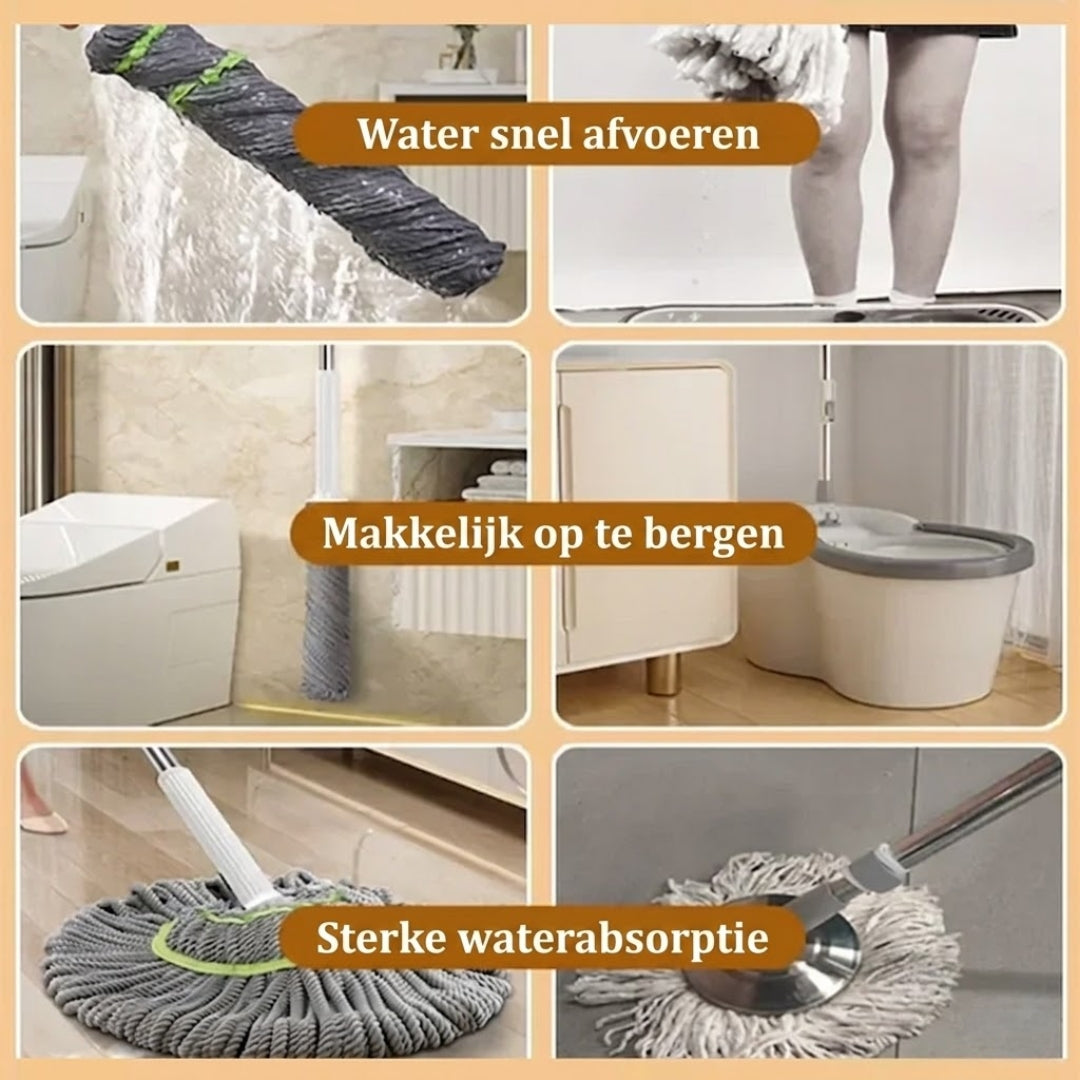 Zelfwringende microvezel vloerwisser