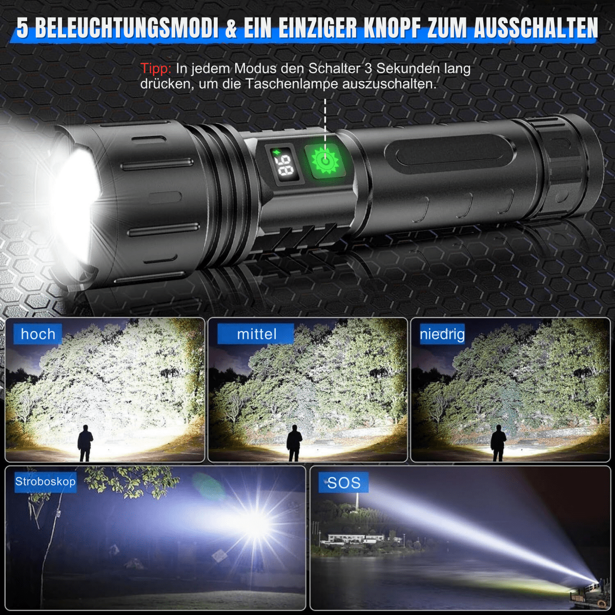 UltraBeam oplaadbare led-zaklamp