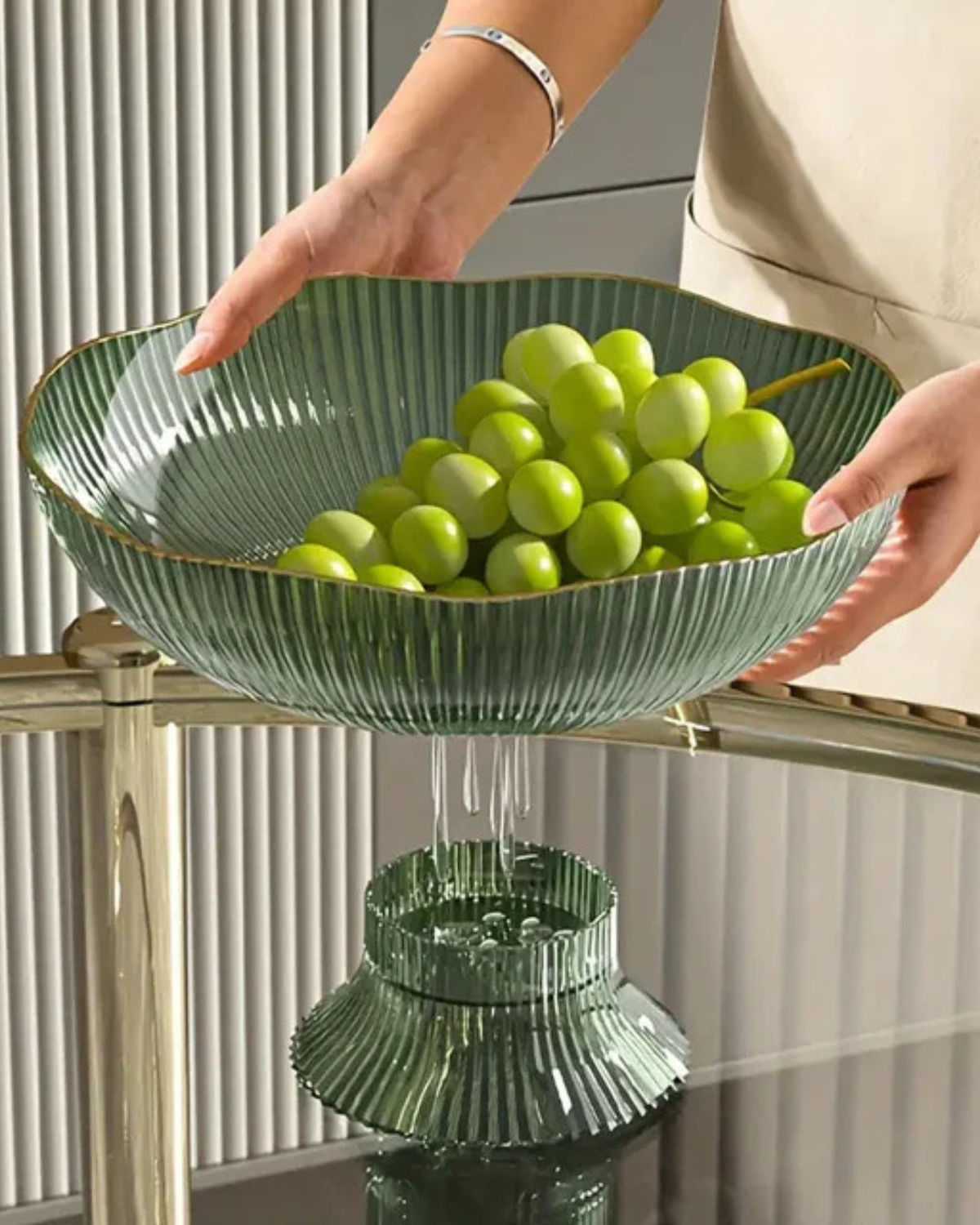 Odior geribbelde keramische fruitkom