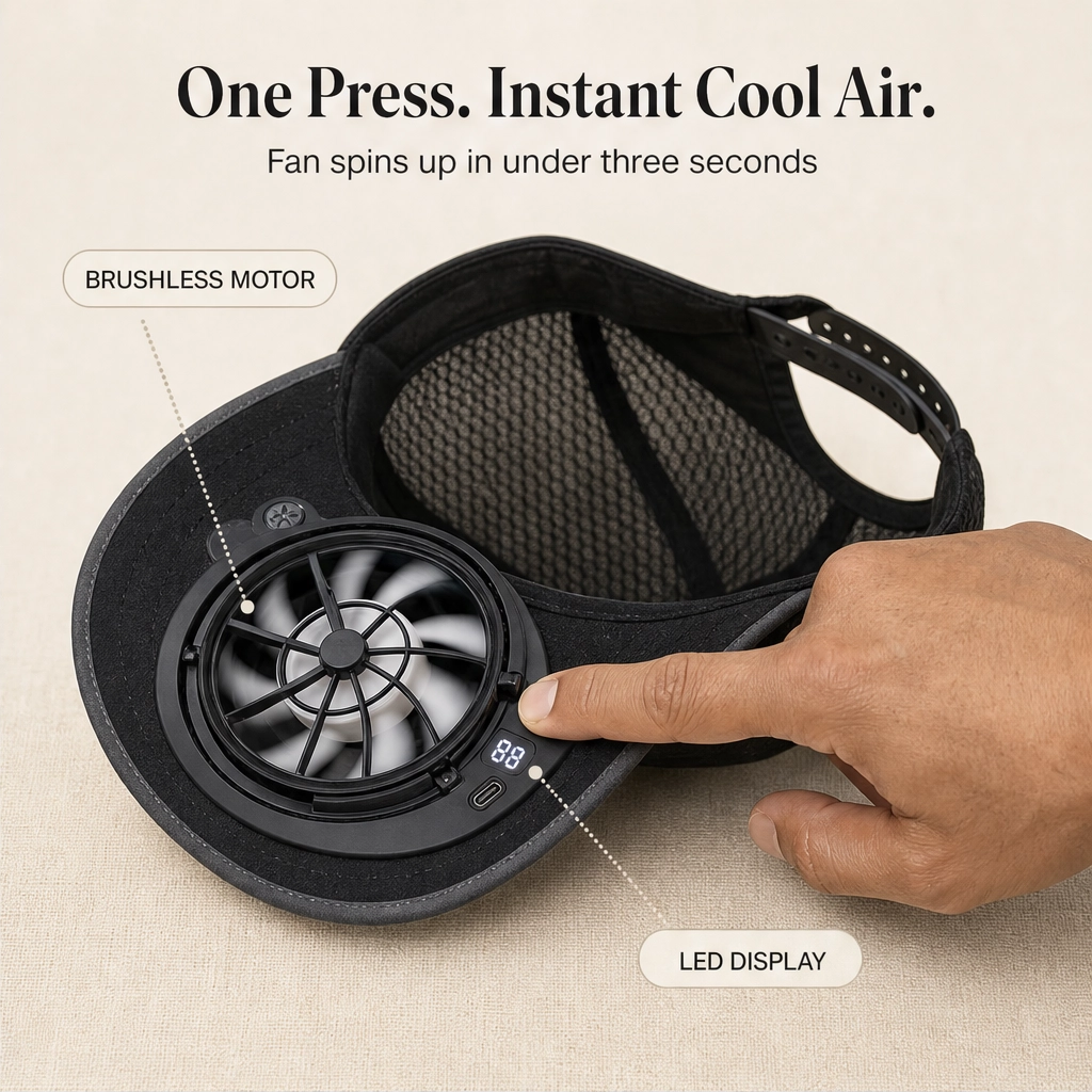 BreezeGuard zonnehoed met ventilator