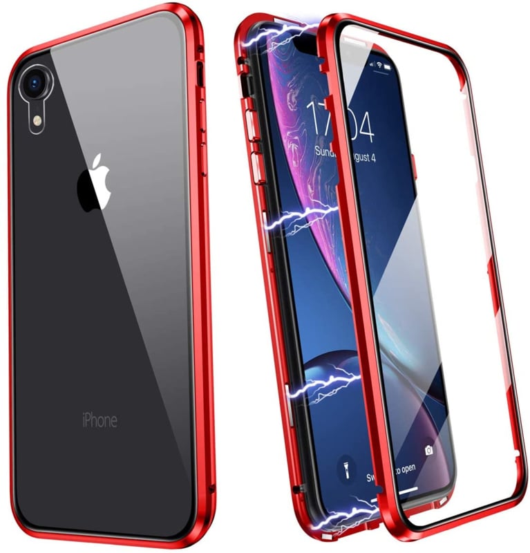 iPhone XR magnetisch hoesje met dubbelzijdig glas
