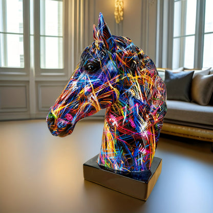 ColorBurst abstracte paardenkop sculptuur