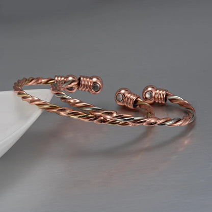 Gedraaide koperen magnetische armband