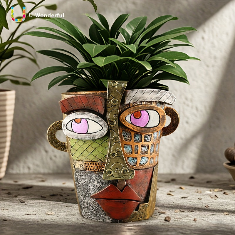 GeoFace abstracte retro plantenbak
