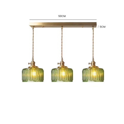 Vintage Cilindervormige Glazen Hanglamp
