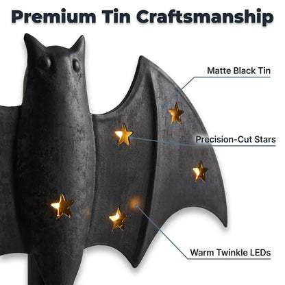 BatGlow handgeschilderde gotische tinnen kandelaar