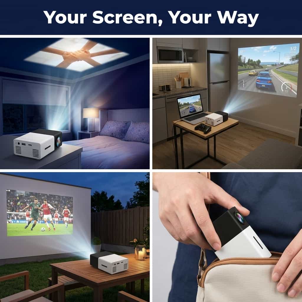 Castivaro draagbare mini projector