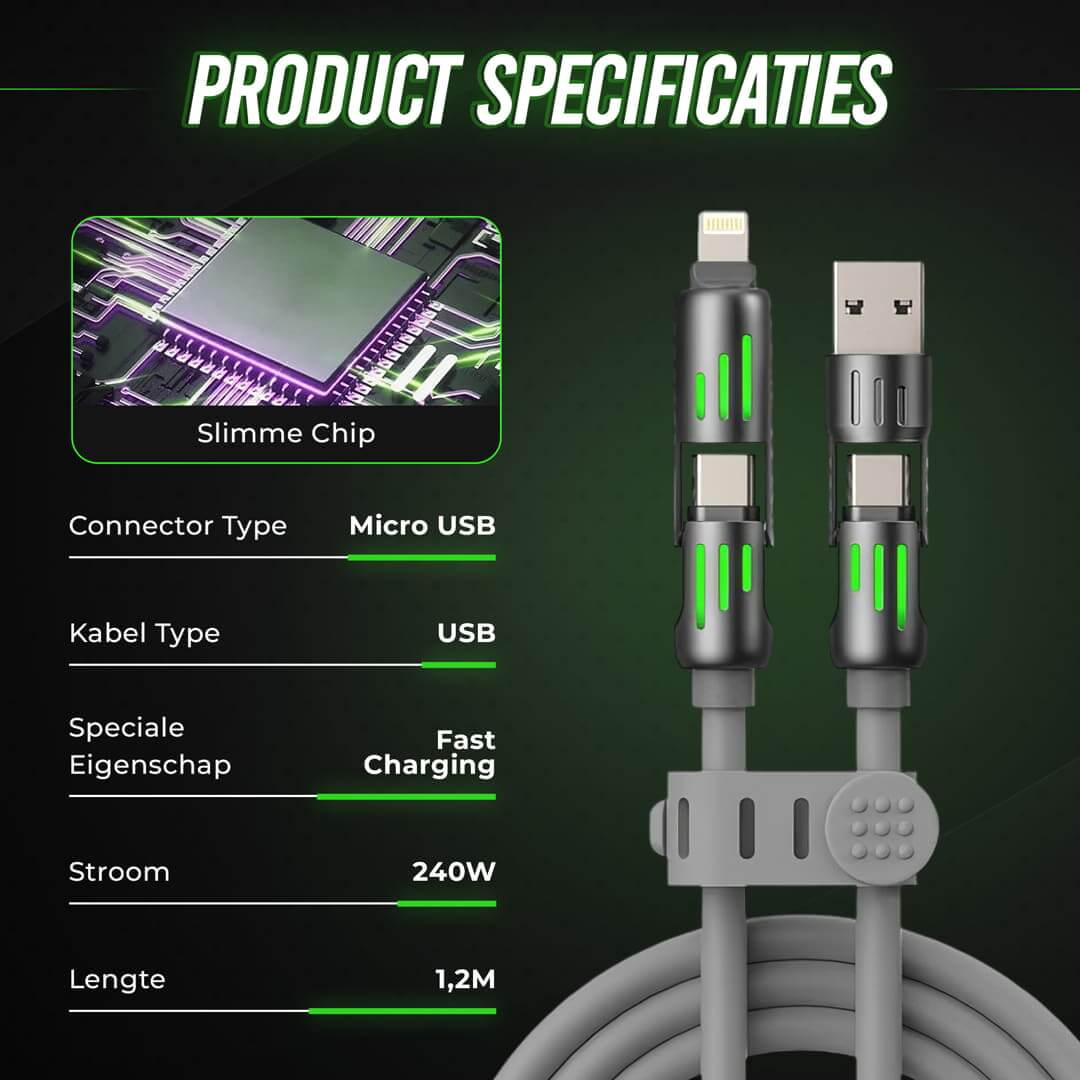 LynxCharge 4-in-1 USB-kabel