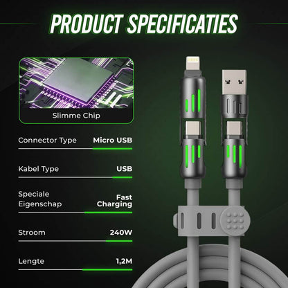 LynxCharge 4-in-1 USB-kabel