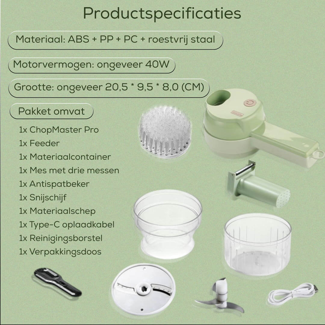 ChopMaster Pro draadloze elektrische voedselsnijder
