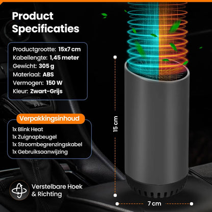 Blink Heat snelverwarmende autoventilator