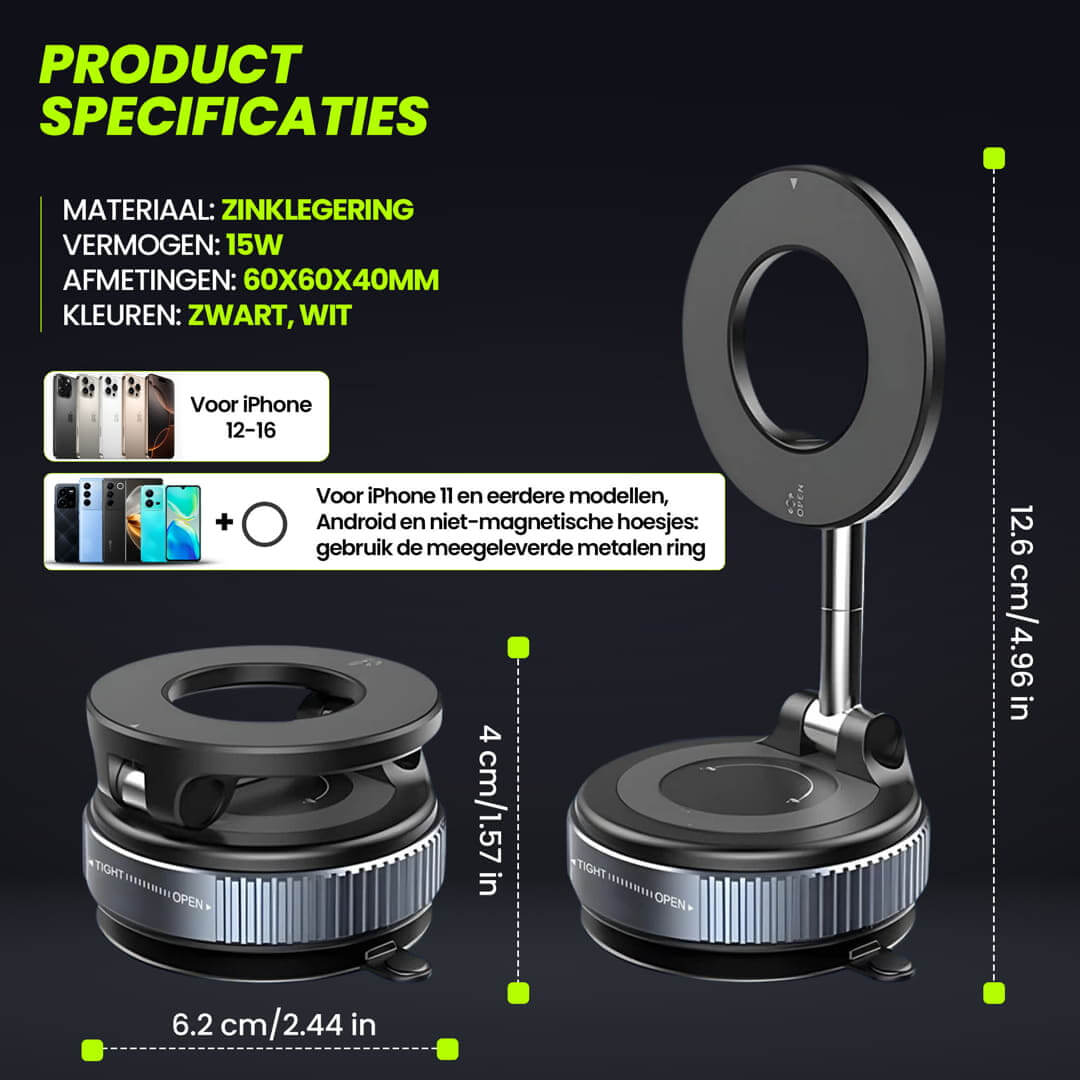 VacMount Elite magnetische telefoonhouder