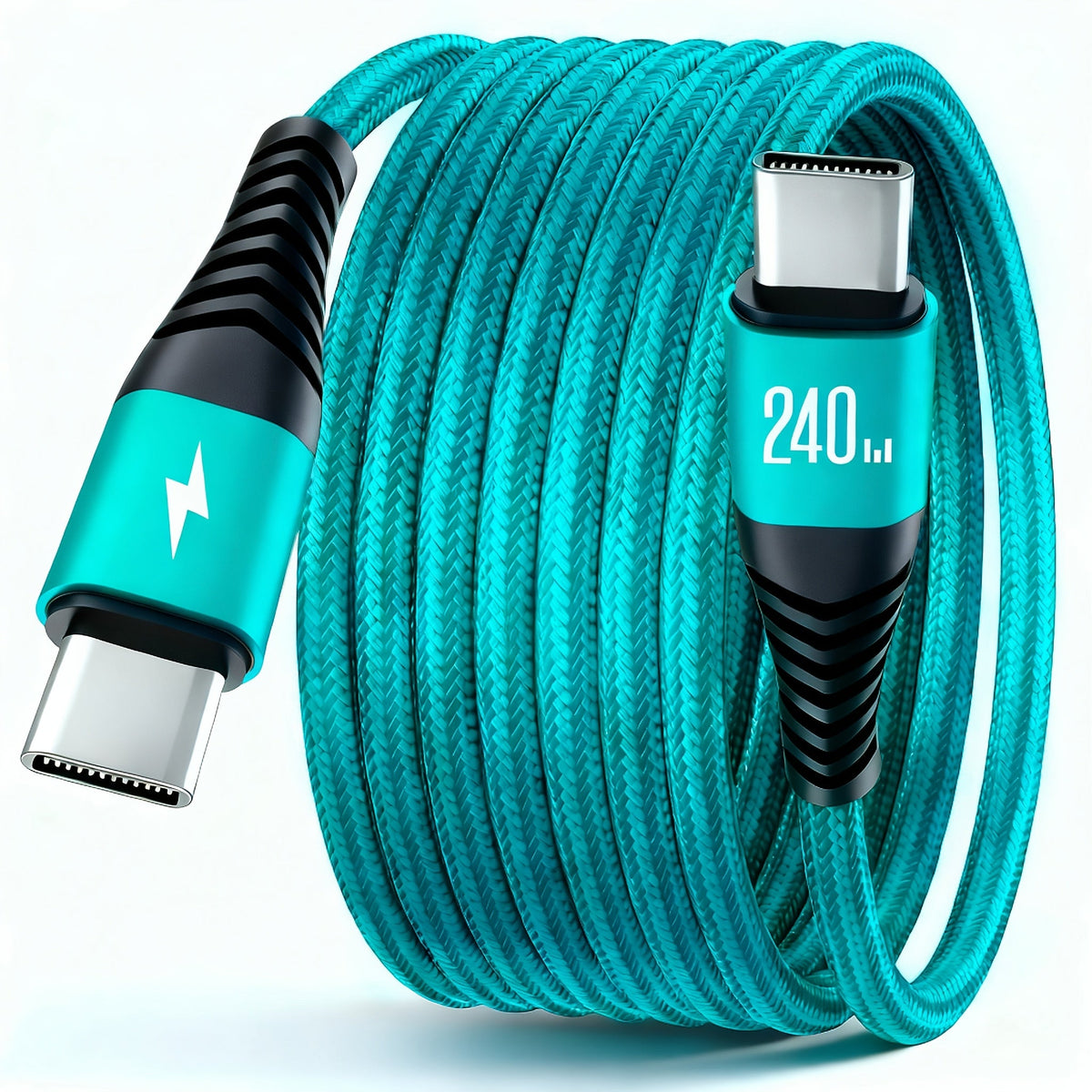 Gevlochten USB-C naar USB-C oplaadkabel 240W