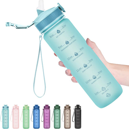 Motivatie 900ml waterfles met rietje