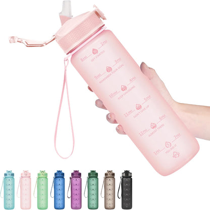 Motivatie 900ml waterfles met rietje