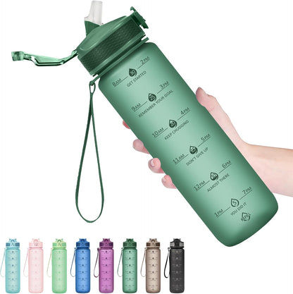 Motivatie 900ml waterfles met rietje