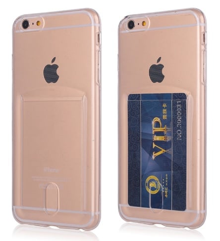 Apple iPhone 6 Plus / 6S Plus TPU hoesje met pasjesvak