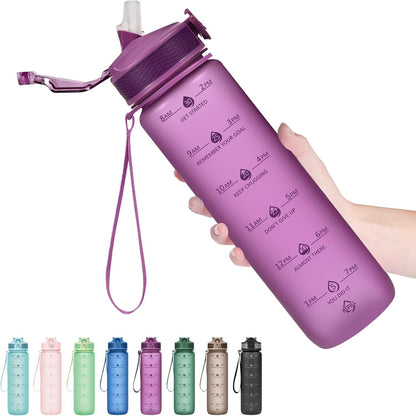 Motivatie 900ml waterfles met rietje