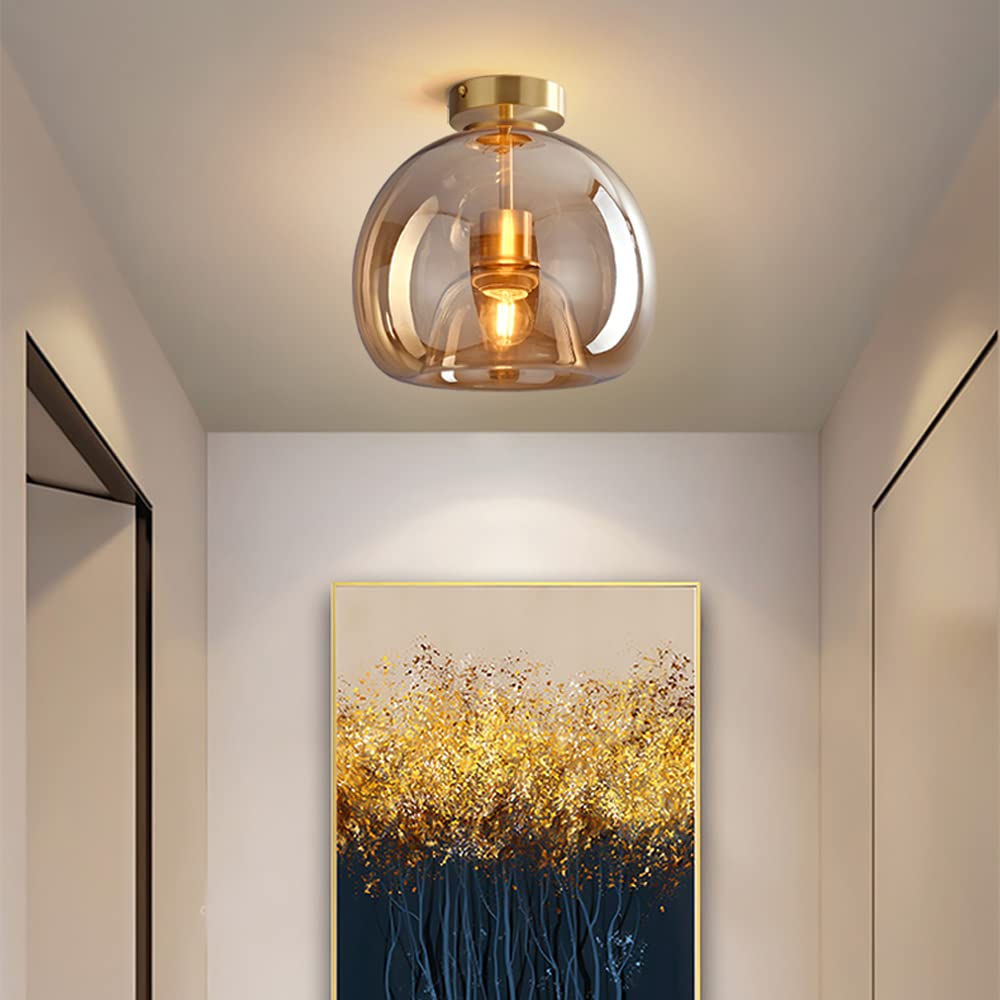 Vörre Retro Koperen Glas Plafondlamp