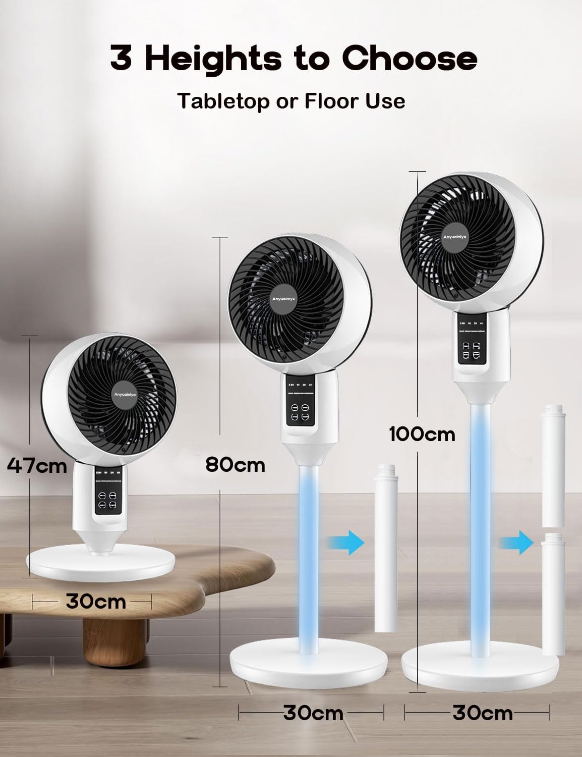 Aerion verstelbare staande ventilator