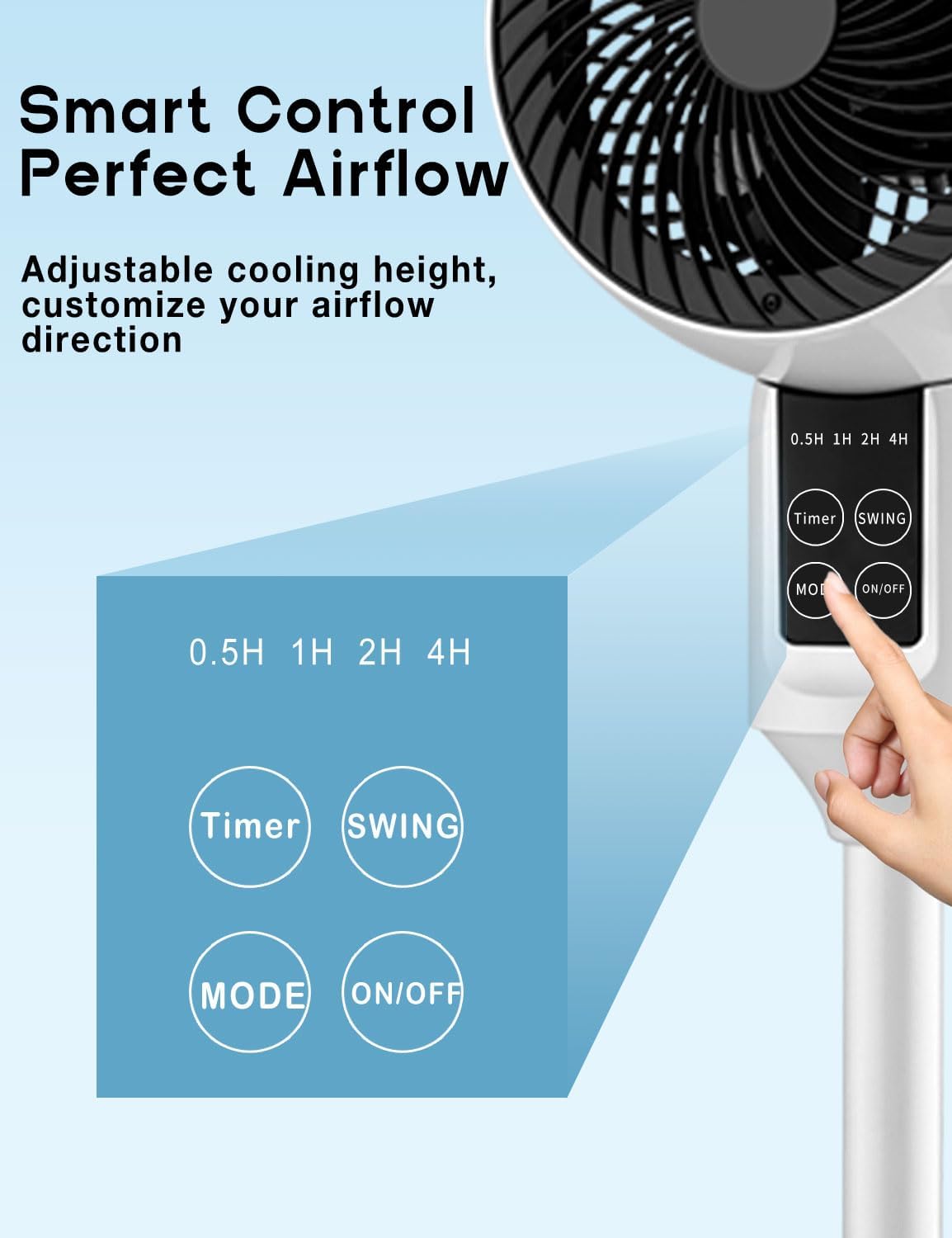Aerion verstelbare staande ventilator