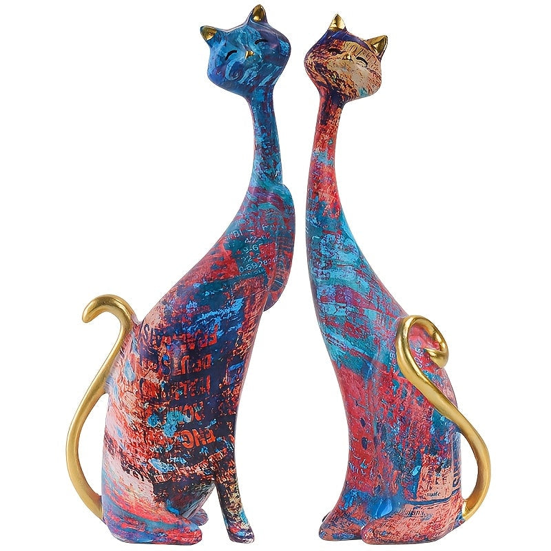 Kattenbeeldjes decoratieve harssculpturen