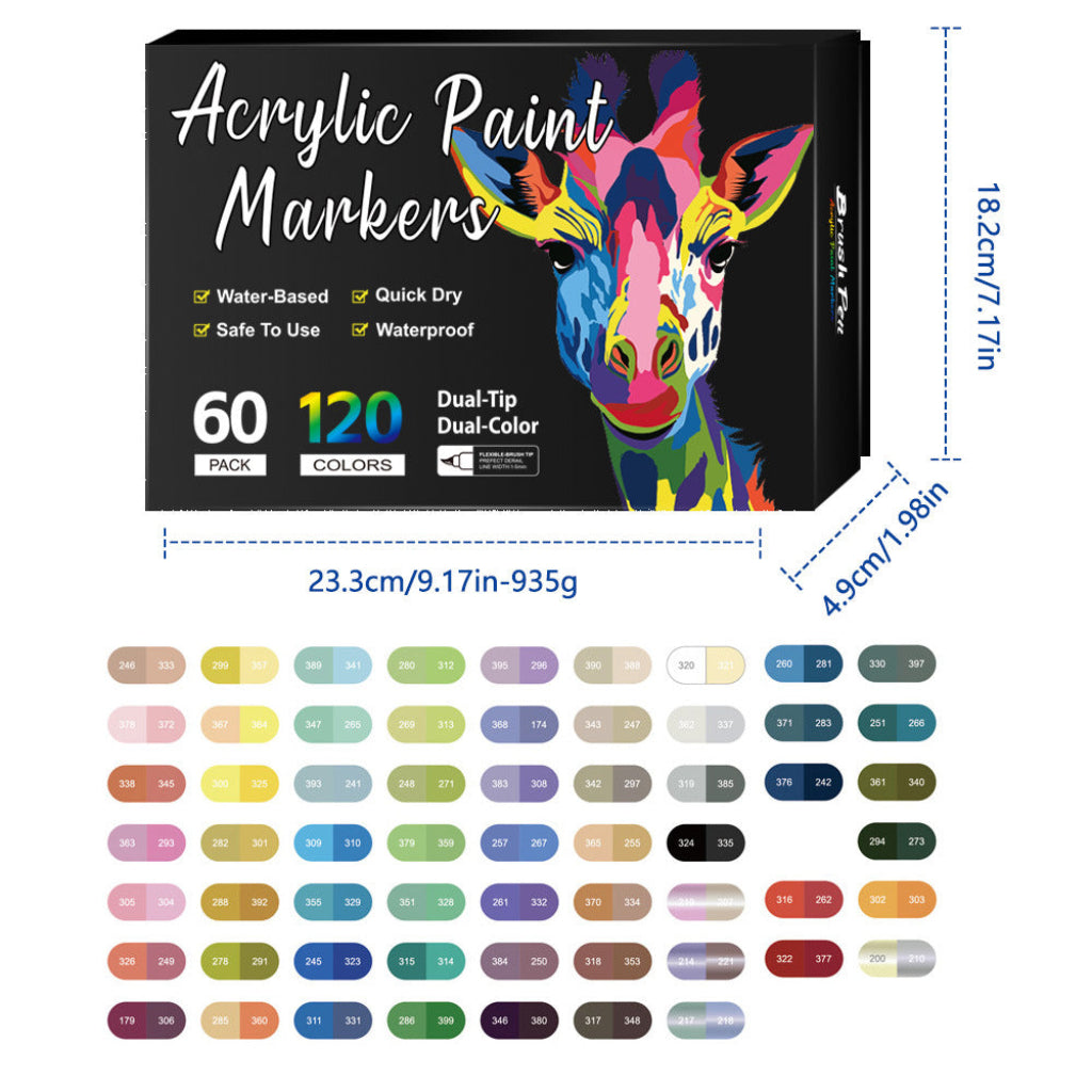 Dubbelzijdige Acrylmarker Tweekleurige Tekenstift
