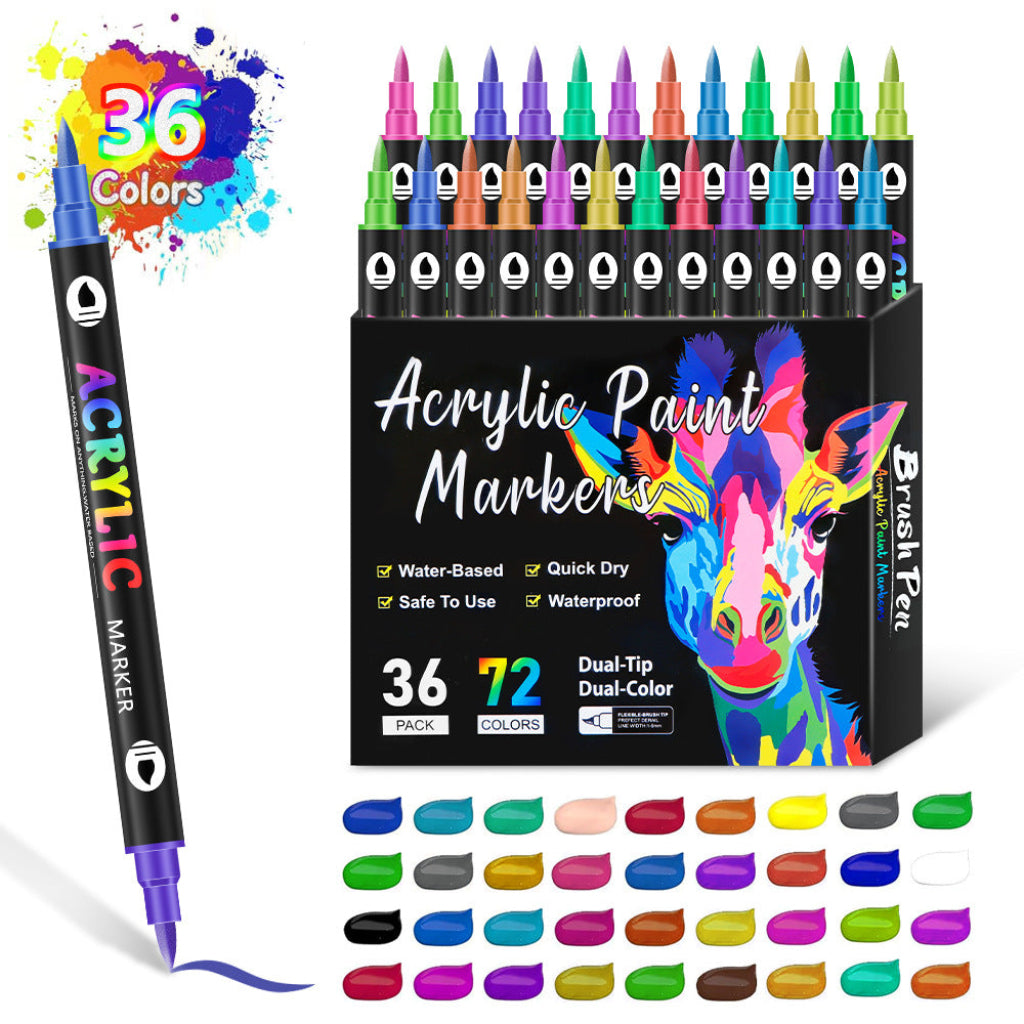 Dubbelzijdige Acrylmarker Tweekleurige Tekenstift