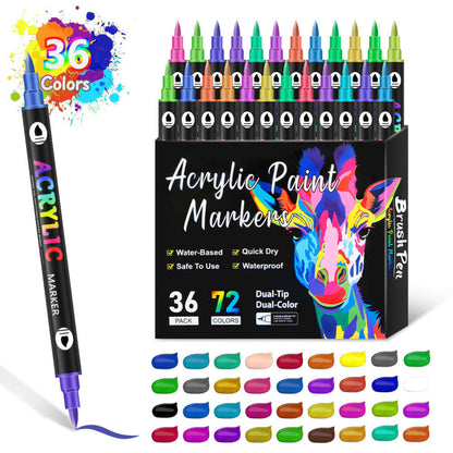 Dubbelzijdige Acrylmarker Tweekleurige Tekenstift