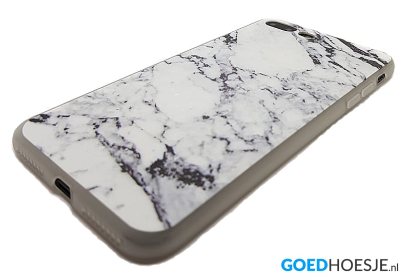 iPhone 7 Plus / 8 Plus Soft TPU hoesje marmer zwart-wit