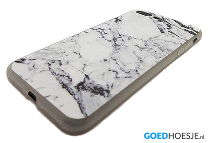 iPhone 7 Plus / 8 Plus Soft TPU hoesje marmer zwart-wit