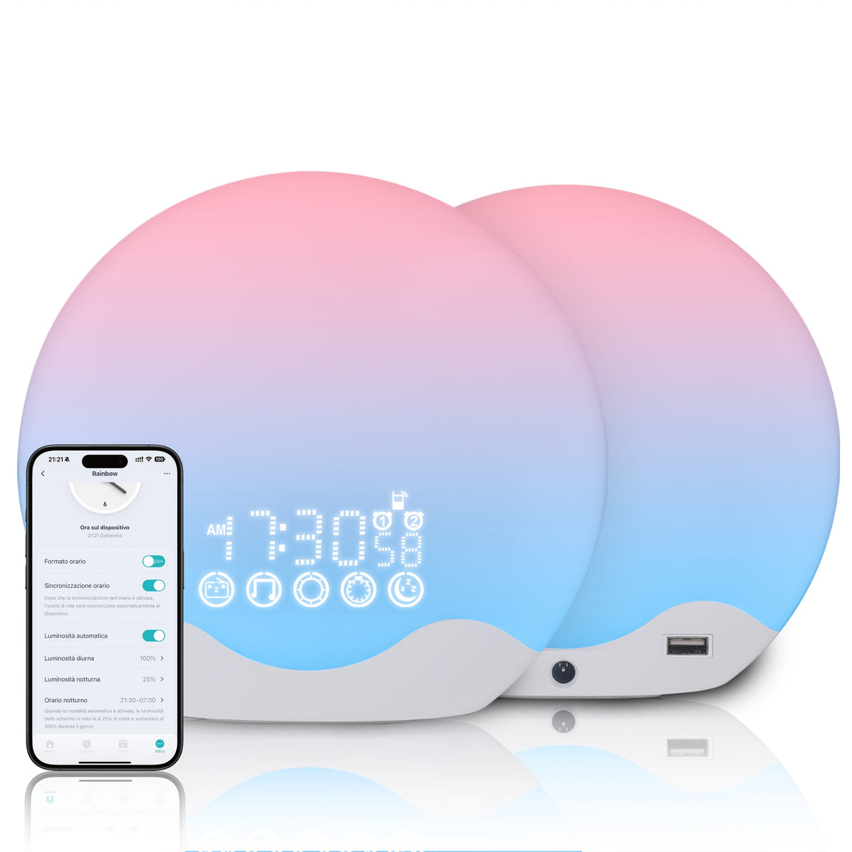 Slimme zonsopgangwekker met app-bediening