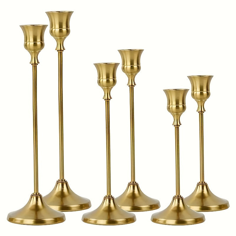 Goudlicht vintage kaarsenhouderset