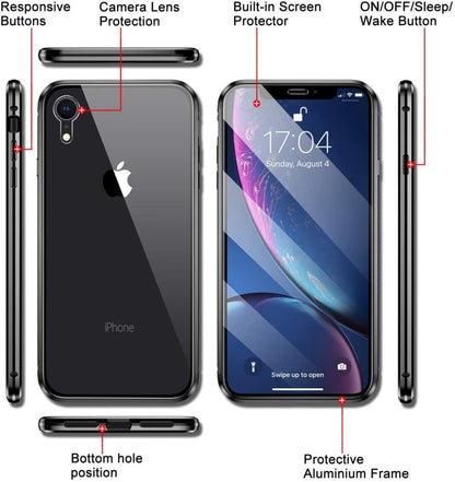 iPhone XR magnetisch hoesje met dubbelzijdig glas