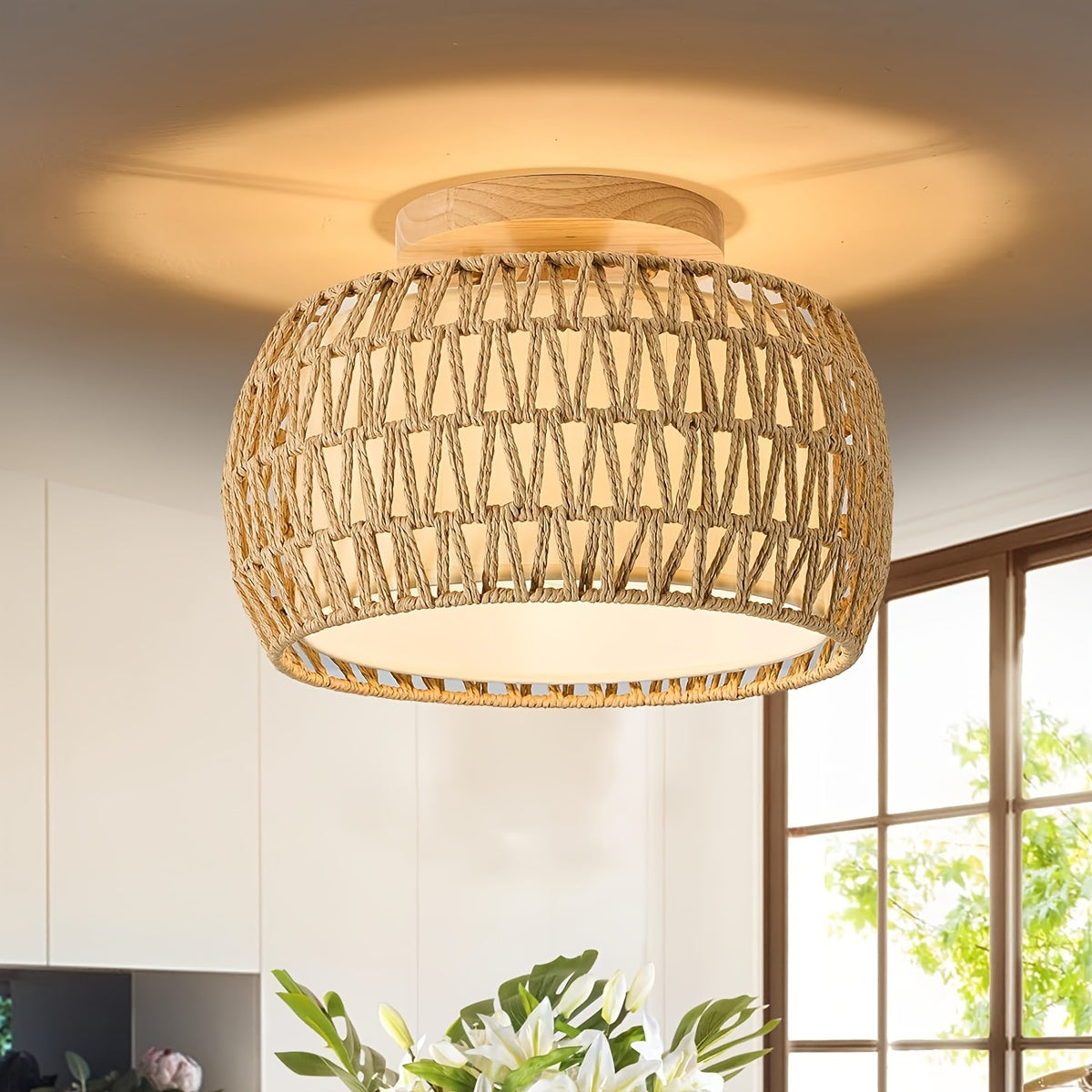 Odior boheemse rotan plafondlamp