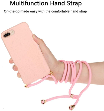 iPhone 7 Plus / 8 Plus Crossbody TPU Hoesje met Koord Roze