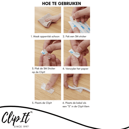 ClipIt plakbare kabel organizer clips