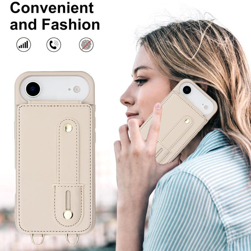 iPhone Air hoesje met pasjeshouder en draagkoord