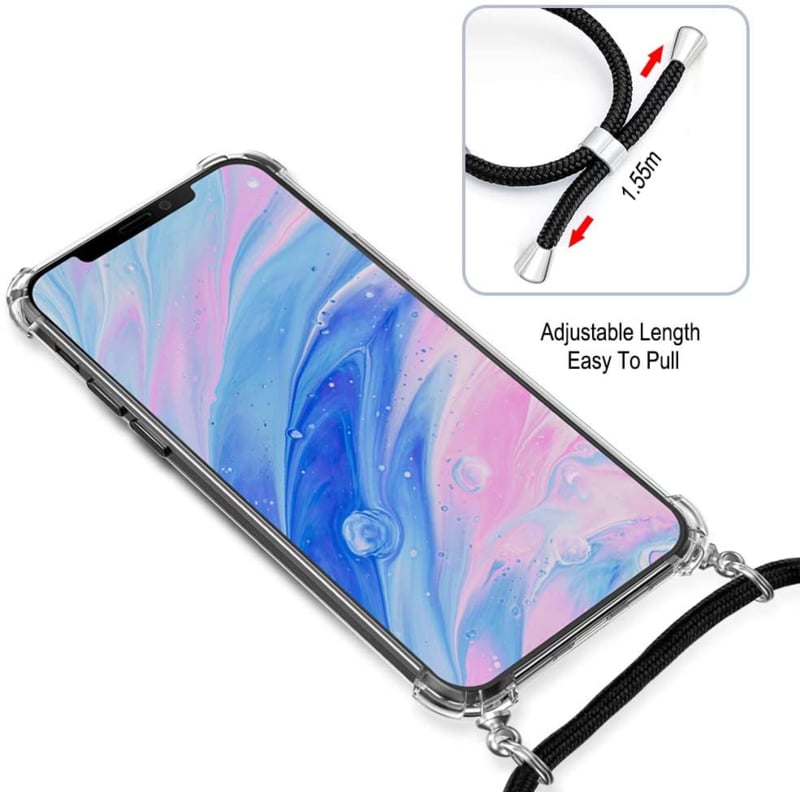 iPhone 15 crossbody transparant TPU hoesje