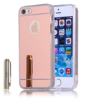 iPhone 5 / 5S / SE TPU bling spiegel hoesje