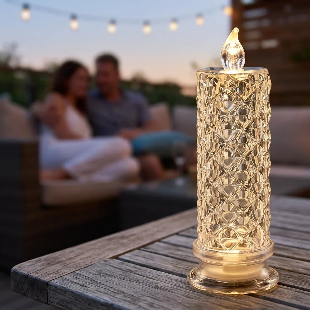 CrystalShine glitter-kaarslamp op batterijen