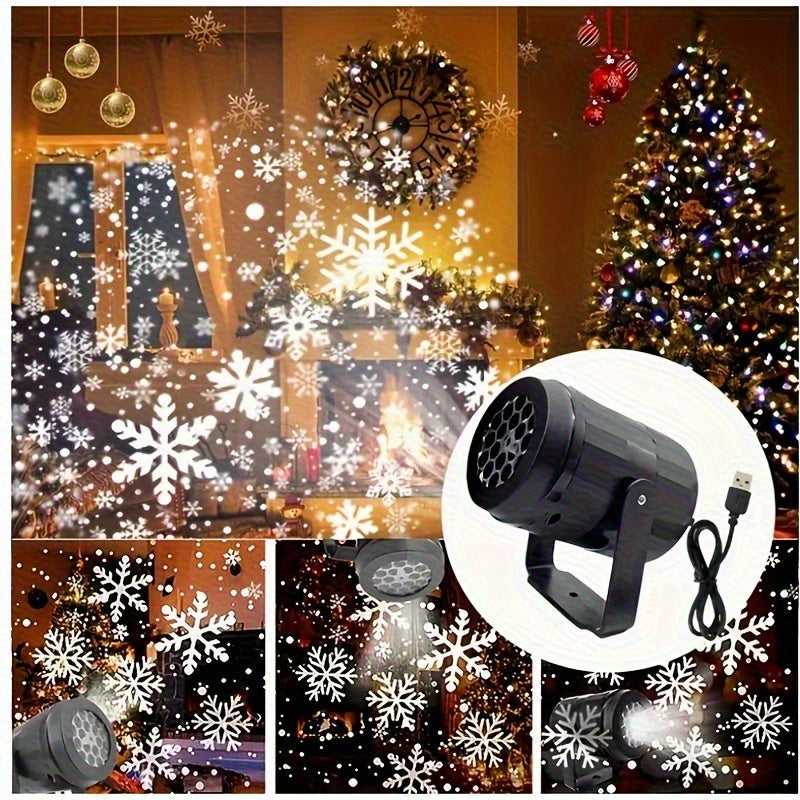 SnowFall USB-projectielamp met sneeuwvlokeffect