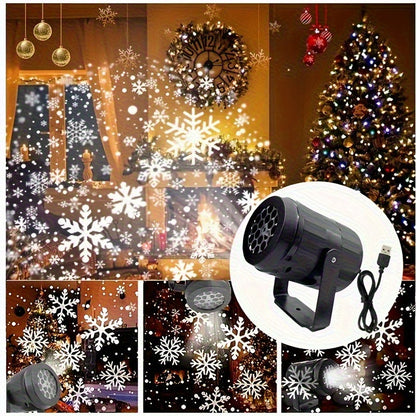 SnowFall USB-projectielamp met sneeuwvlokeffect