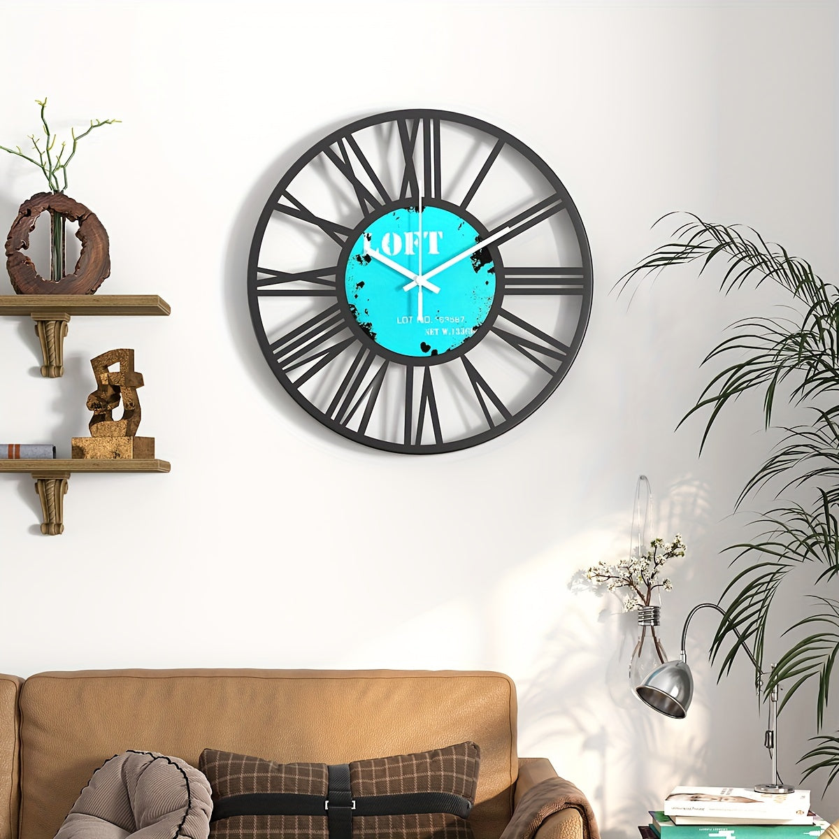 RustiTime stille houten wandklok
