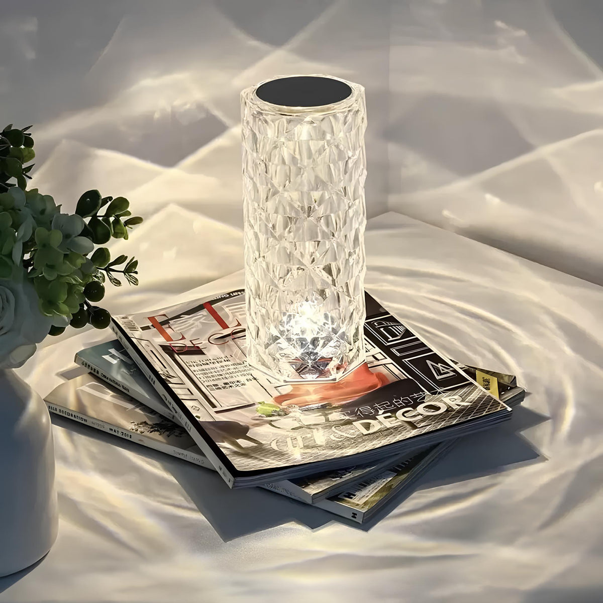 Lumio Baso Sparkling Crystal Touch tafellamp