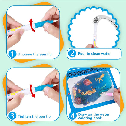 Magic Water Book herbruikbaar waterkleurboek